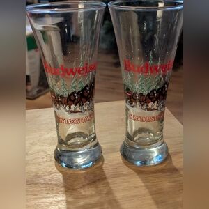 Budweiser Clydesdale Vintage 1989 Pilsner Beer Glasses Set Of 2